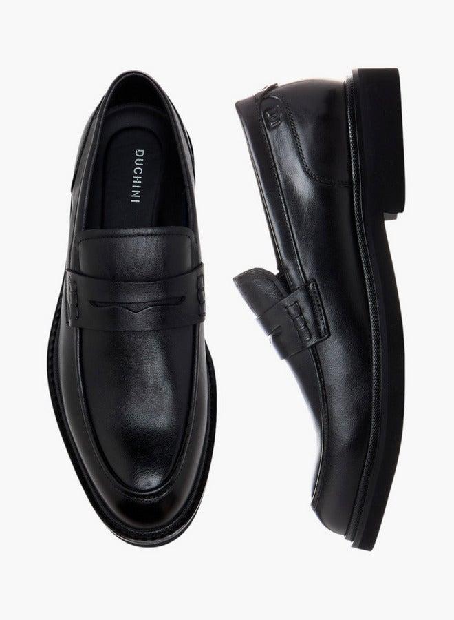 DUCHINI Men's Cutout Detail Slip-On Loafers - Image 3