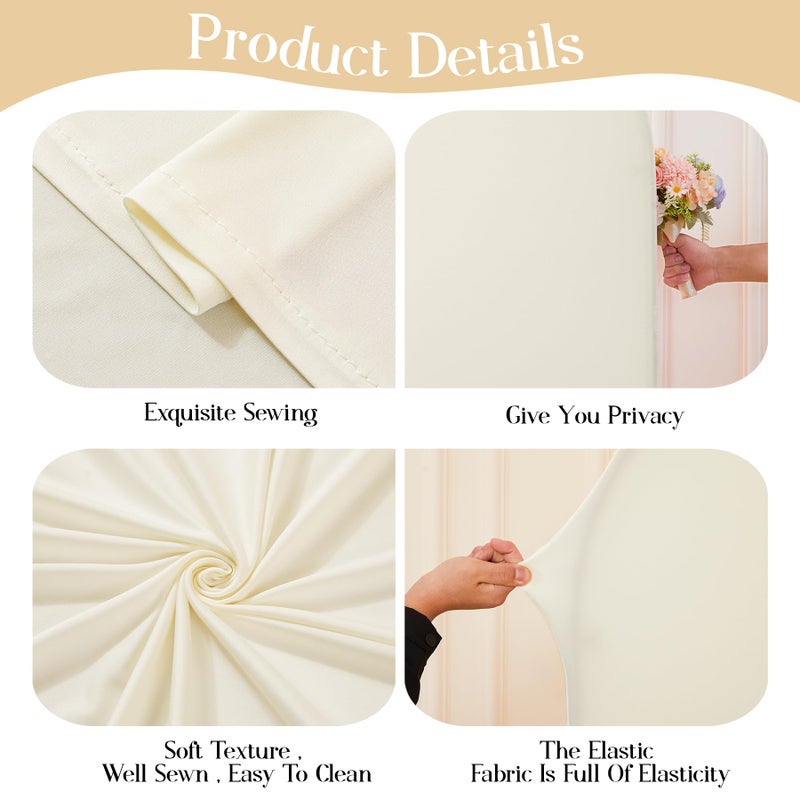 HB HBB MAGIC Beige Arch Backdrop Cover Set of 2 Beige Arch Cover 7.2 and 6ft Wedding Arch Cover Stretchy Backdrop Bridal Baby Shower Birthday Party Arches Stand Covers Spandex - Image 5