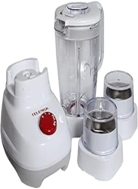 Telemisr Mixer - White Metallic colors - High strength copper motor - Stainless blades that are easy to disassemble and install - Provided with a grinder, grater and mixing arm - TAJ-500WM