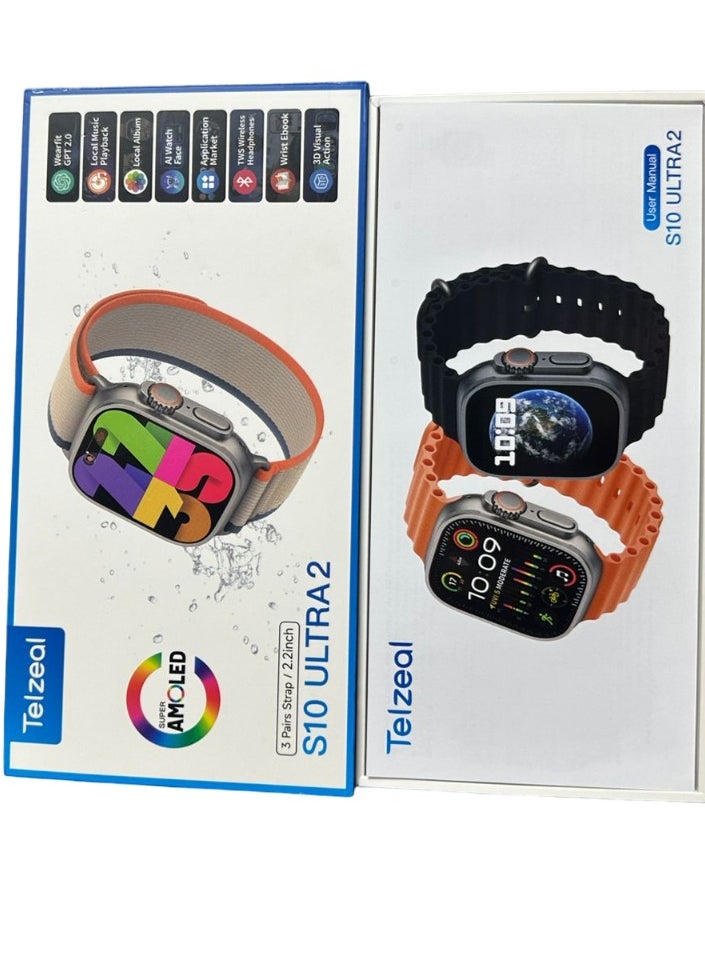Telzeal - telzeal s10 ultra 2 smart watch NFC Elegant Design Support Bluetooth Calls Support Wireless Charging| Touch Screen compatablewith IOS & android for men and women - Image 1