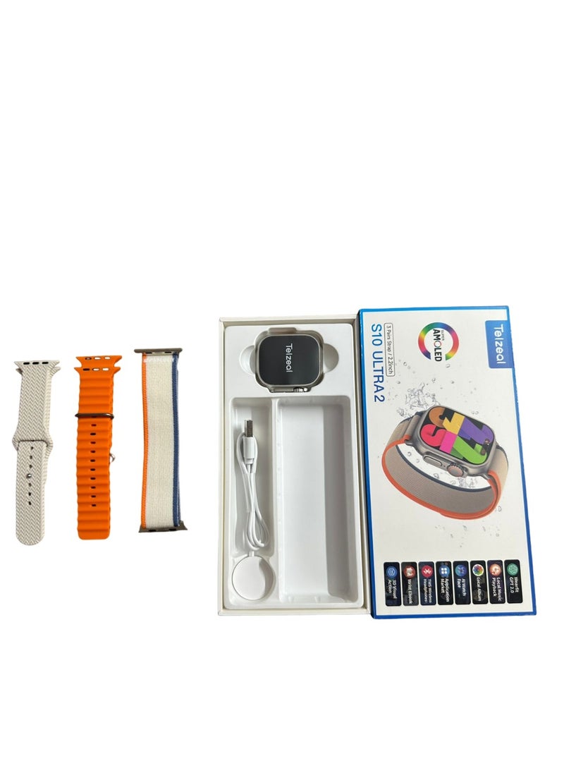 Telzeal - telzeal s10 ultra 2 smart watch NFC Elegant Design Support Bluetooth Calls Support Wireless Charging| Touch Screen compatablewith IOS & android for men and women - Image 1