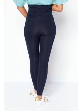 Adidas Maternity Sportswear Fit Brand Logo Training Tights, Navy Blue  - Image 2