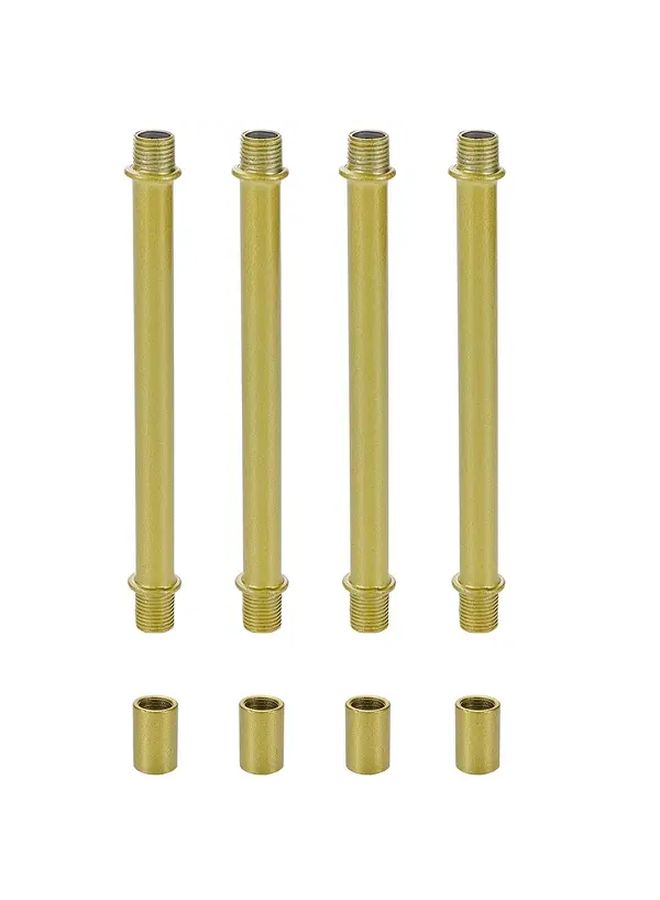 4 Sets M10x150mm Straight Pipe Lamp Stem Kit With Golden Connector Rod - Image 1