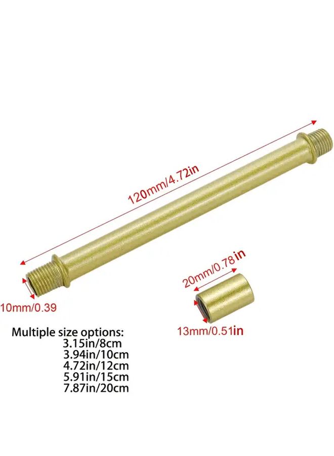 4 Sets M10x150mm Straight Pipe Lamp Stem Kit With Golden Connector Rod - Image 2