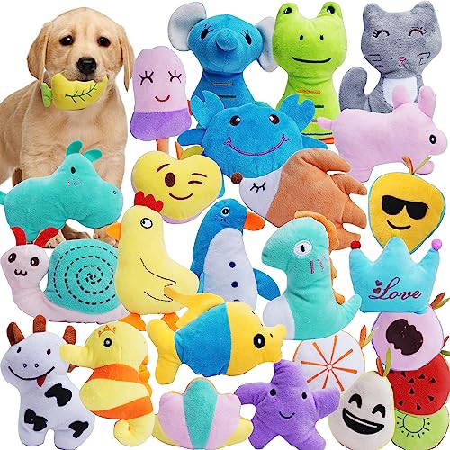 HDMOTU Pack of 26 Soft Small Medium Dog Squeaky ToysCute Puppy Favorite Comfortable Squeakers ToyMulticolored for Puppy - Image 1
