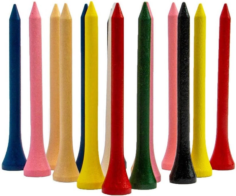 THIODOON Golf Tees Professional Natural Wood Golf Tees Pack of 100, Golfing Tees Multiple Colors Size 3-1/4 inch, 2-3/4 inch or 2-1/8 inch, Tall Golf Tees Bulk Reduce Side Spin and Friction - Image 3