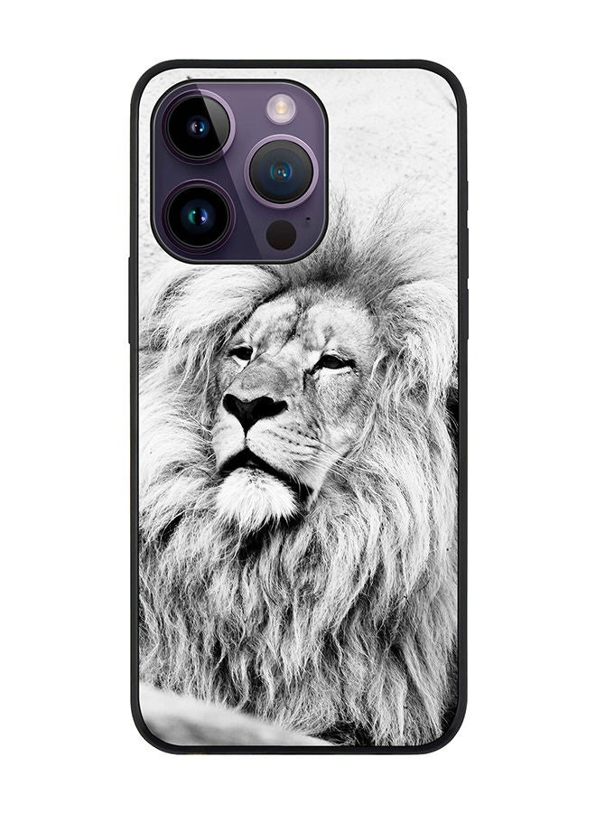 Stylizedd Rugged Black edge case for Apple iPhone 14 Pro Slim fit Soft Case Flexible Rubber Edges Anti Drop TPU Gel Thin Cover - Wise Lion - Image 1