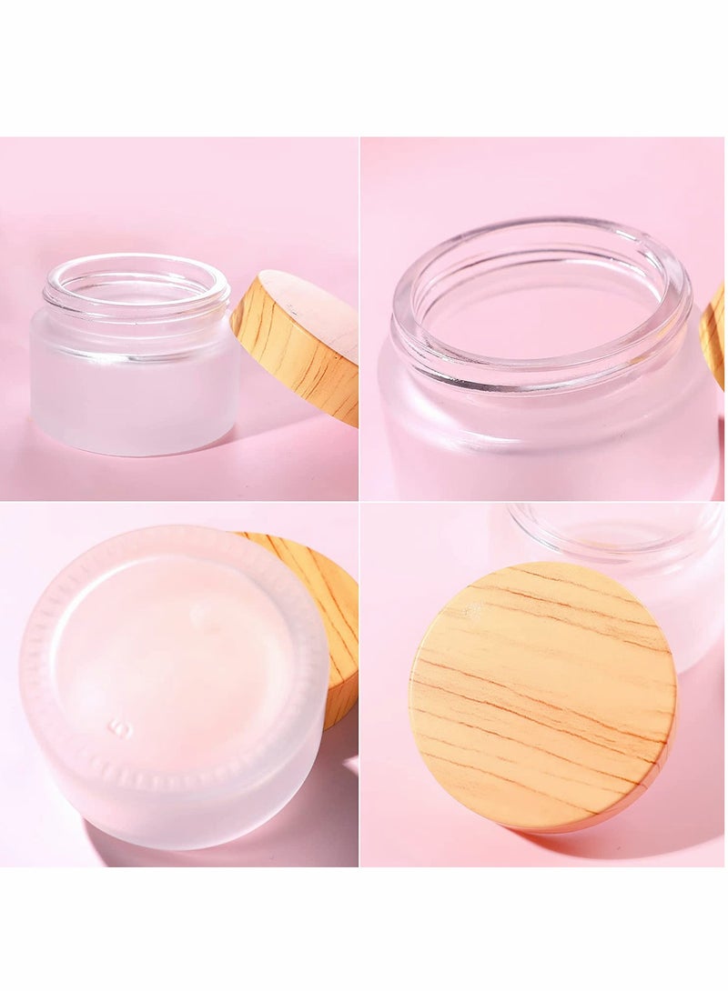 KASTWAVE Round Frosted Empty Sample Jars with Leakproof Lids Makeup Sample Containers, for Makeup Lip Scrub Balm Lotions Sample Eye Creams DIY(4 PACK 30ML) - Image 5