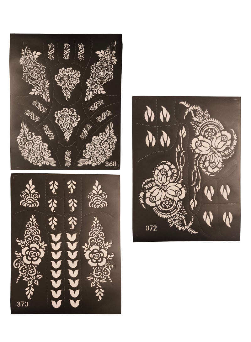 Generic 3 Pieces of Henna Design Mould Sheets for Girls  - Image 1