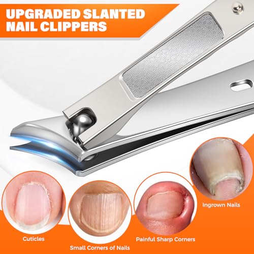 DRMODE Toenail Clippers for Seniors Thick Toenails, Large Toe Nail Clippers for Men Thick Nails with Wide Opening, Sharp Heavy Duty Ingrown Toenail Clippers Nail Cutter Long Handle with Slanted Blade - Image 4
