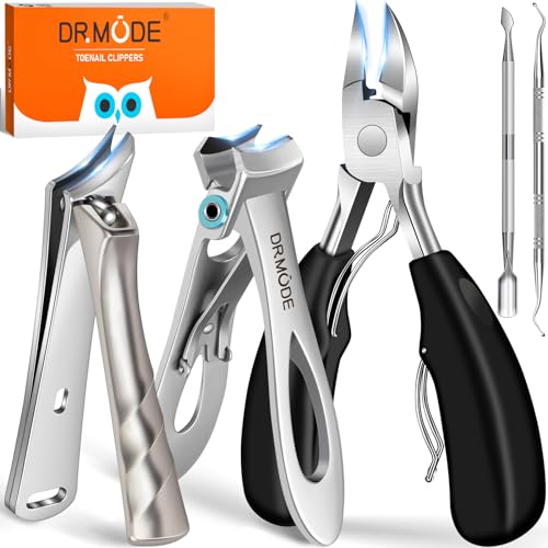 DRMODE Toenail Clippers for Seniors Thick Toenails, Large Toe Nail Clippers for Men Thick Nails with Wide Opening, Sharp Heavy Duty Ingrown Toenail Clippers Nail Cutter Long Handle with Slanted Blade - Image 1