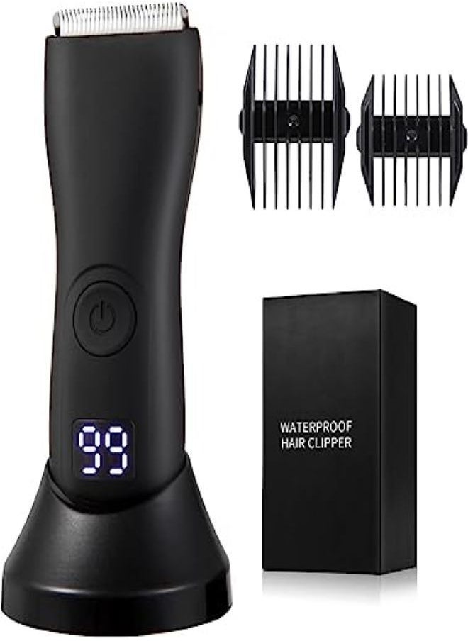 Generic - Electric Body Trimmer for Men – Cordless Groin Groomer Ball Trimmer Shaver with LED, Waterproof Wet & Dry Male Hygiene Razor Mens Pubic Hair Trimmer, Replaceable Ceramic Blade Heads - Image 1