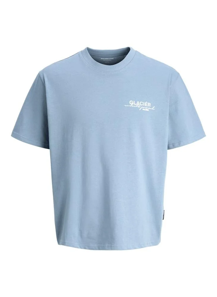 JACK & JONES Text Print Regular Fit Crew Neck T-Shirt