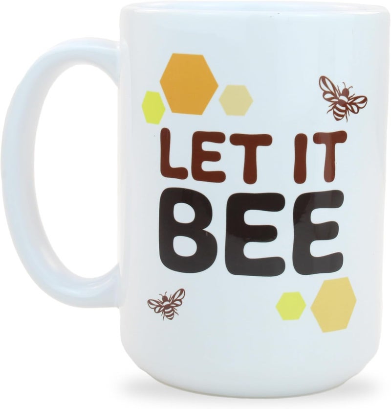 Hogg Bee Mug Ceramic Coffee Mugs for Women Bumble Bee Decor Yellow Gifts Bumblebee Gifts for Women 15 oz Ceramic Coffee Cup Let it Be - Image 1