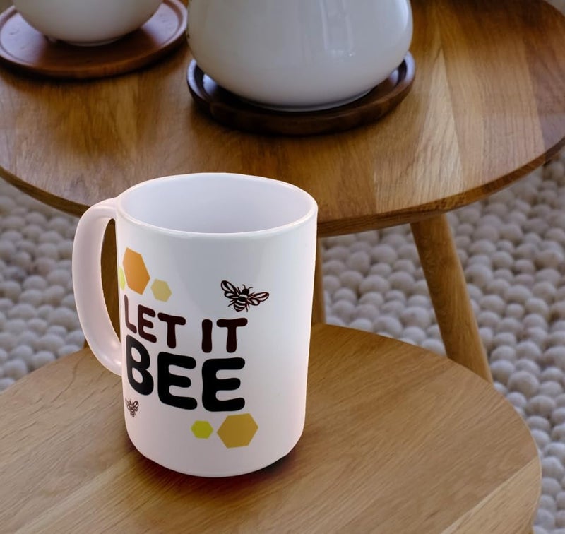 Hogg Bee Mug Ceramic Coffee Mugs for Women Bumble Bee Decor Yellow Gifts Bumblebee Gifts for Women 15 oz Ceramic Coffee Cup Let it Be - Image 4