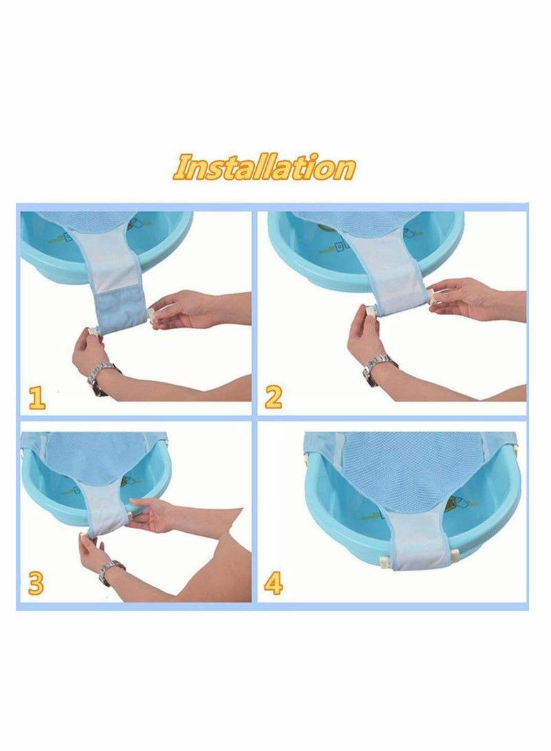 SOLARAE Baby Bath Suppport, Adjustable Bath Seat Support Net High Quality Comfortable Baby Bath Support Sling Hammock Net Adjustable Comfortable Non-Slip Bath Seat Blue - Image 3