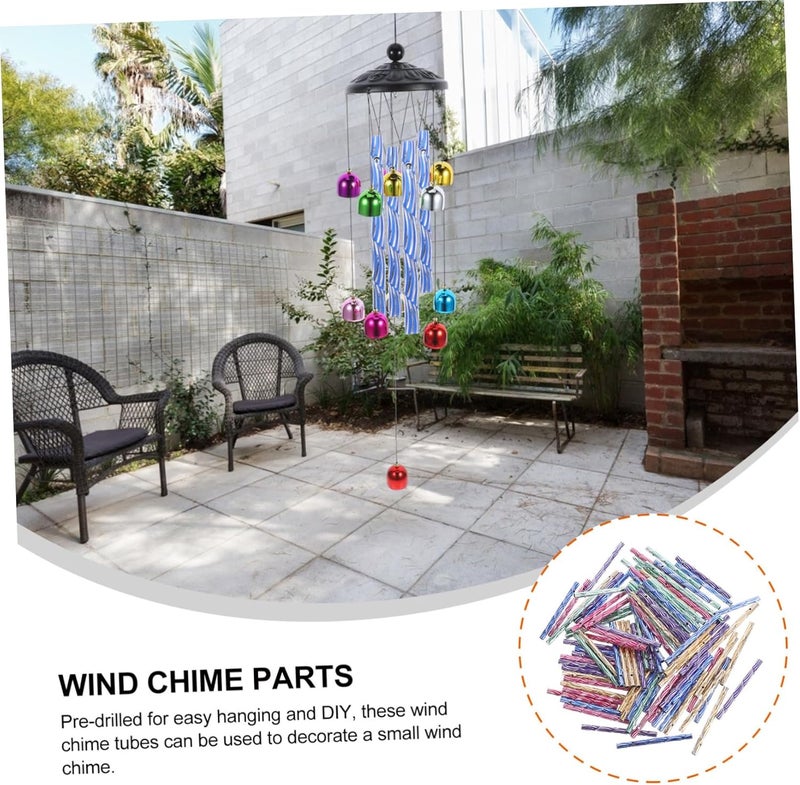 Toddmomy 100pcs Aluminum Wind Chime Tubes Craft Vibrant Metal Wind Chime Components for Outdoor Decoration Pre-drilled for Easy Assembly for Garden and Patio Decor - Image 5