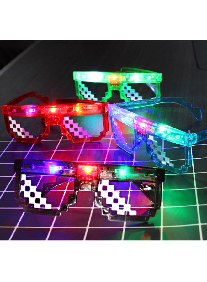 4 PCS LED Light Up Glasses for Kids & Adults, Pixel Art Design Style, Glow in the Dark Neon Glasses, Personalized Light-Up Glasses for Party Favors, Birthday & School Events, Wedding, and All Kind of Them Party - Image 2