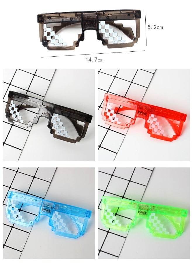 4 PCS LED Light Up Glasses for Kids & Adults, Pixel Art Design Style, Glow in the Dark Neon Glasses, Personalized Light-Up Glasses for Party Favors, Birthday & School Events, Wedding, and All Kind of Them Party - Image 4