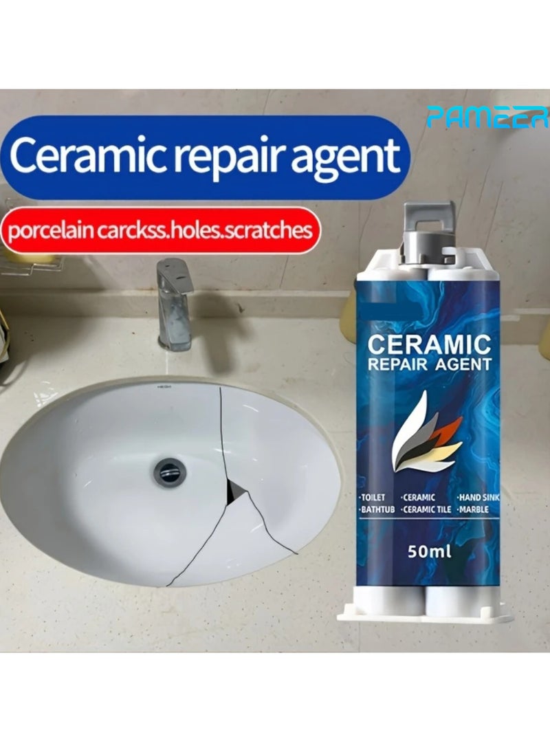 PAMEER Ceramic Sink Repair Agent for Fixing Cracks, Holes, And Leaks in Washbasins; Waterproof And Resistant to High And Low Temperatures. - Image 1