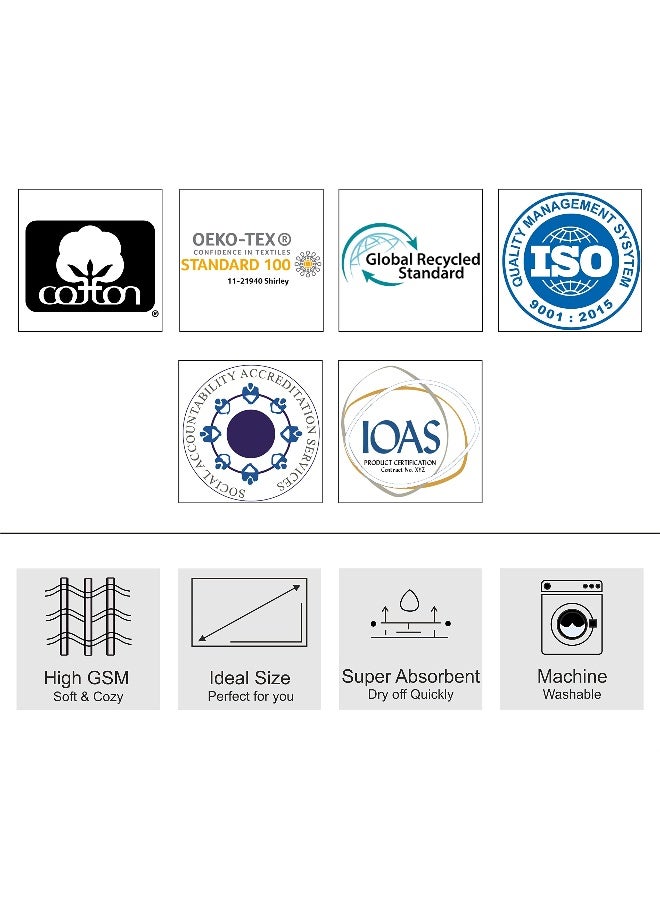 COTTON CRAFT Ultra Soft 12 Pack Wash & Face Cloths 12x12 - Highly Absorbent Bathroom Shower Kitchen Utility Towels - Use Everyday - Easy Care Machine Wash - Premium Ringspun Cotton 580 GSM - Black - Image 5