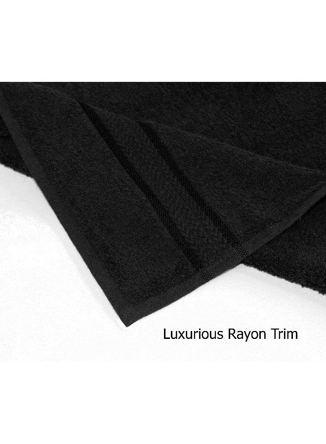 COTTON CRAFT Ultra Soft 12 Pack Wash & Face Cloths 12x12 - Highly Absorbent Bathroom Shower Kitchen Utility Towels - Use Everyday - Easy Care Machine Wash - Premium Ringspun Cotton 580 GSM - Black - Image 3