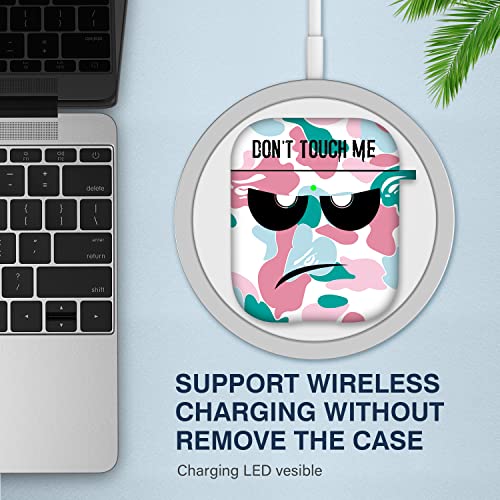 Youtec for Airpods Case, Don't Touch Me for Airpods Cover with Keychain/Lanyard Soft Cute Shockproof Cover for Women Men Compatible with for Airpods 2/1 Charging Case,Pink - Image 5