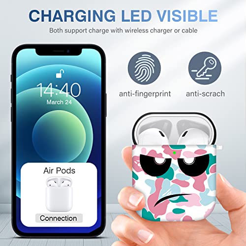 Youtec for Airpods Case, Don't Touch Me for Airpods Cover with Keychain/Lanyard Soft Cute Shockproof Cover for Women Men Compatible with for Airpods 2/1 Charging Case,Pink - Image 2