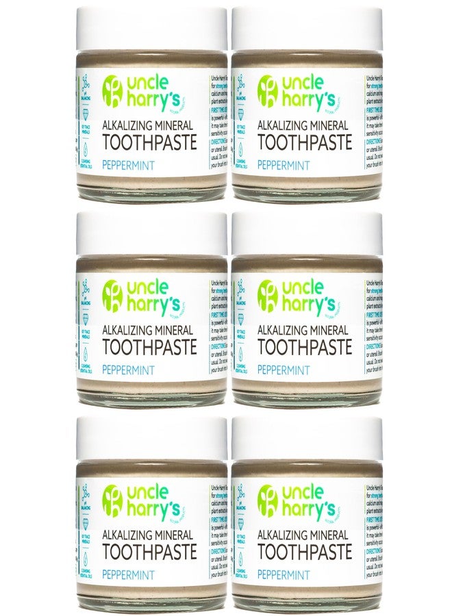 Uncle Harry's Natural & Fluoride-Free Remineralizing Toothpaste - Freshens Breath & Strengthens Enamel - Peppermint, 3 Ounce (Pack of 6) - Image 1