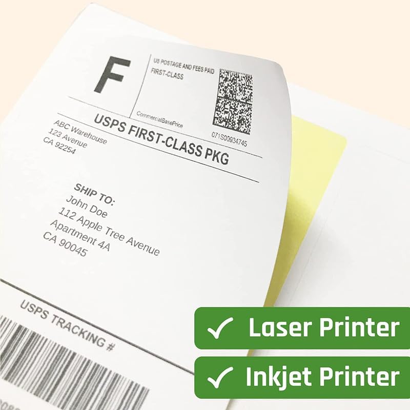 True-Ally Easy Ship Sticky Paper a4 Size Pack of 400 Labels (100 Sheets) Print Order Shipping Address Pre-Cut Labels Invoices Stickers (4 Labels in 1 Sheet) (A4ST4-100 Sheets) - Image 5