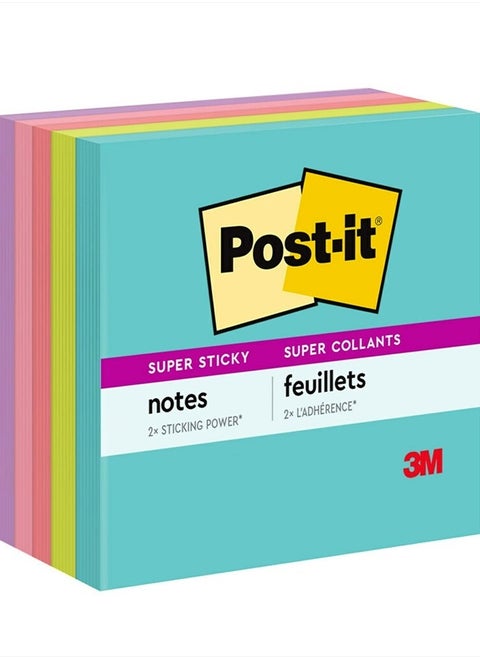 ® Super Sticky Notes, 3 in. x 3 in., Supernova Neons Collection, 5 Pads/Pack, 90 Sheets/Pad