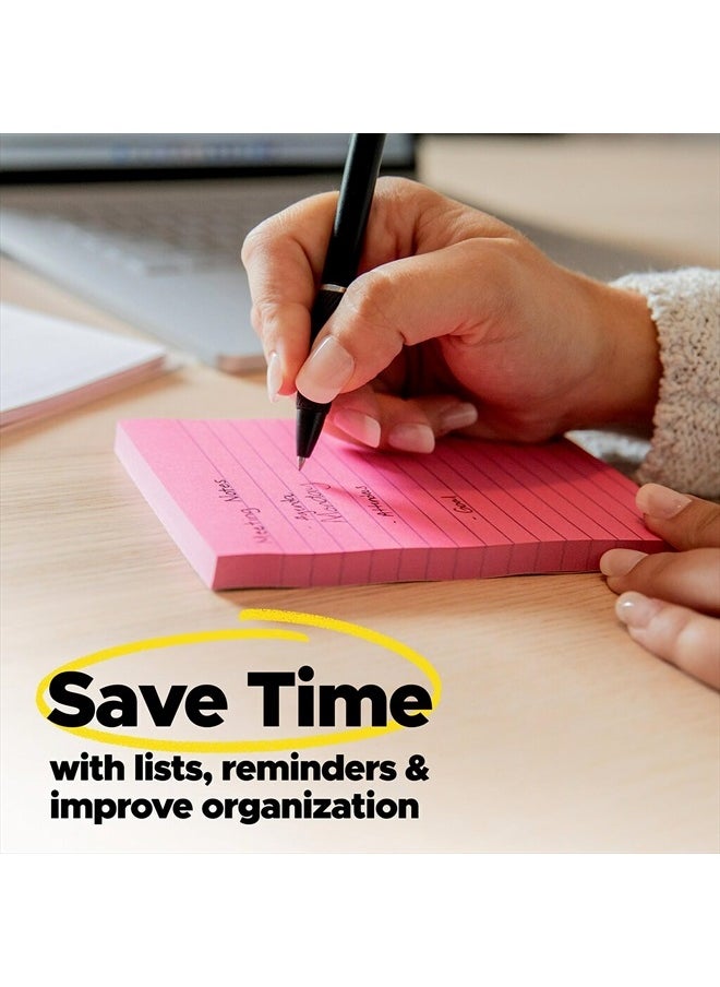 ® Super Sticky Notes, 3 in. x 3 in., Supernova Neons Collection, 5 Pads/Pack, 90 Sheets/Pad