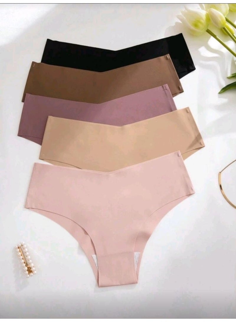 SHEIN-5pcs Women Seamless Underwear, Comfortable Skin-Friendly Hipster Panty - Image 4