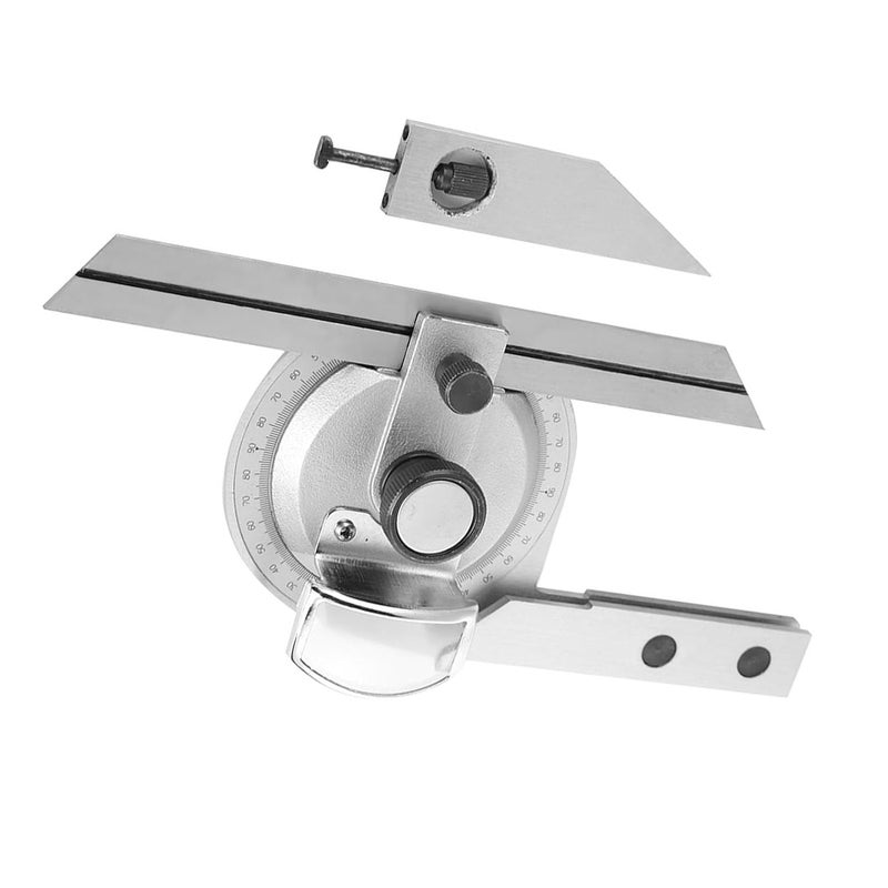Mingzhe 360 Degree Steel Universal Bevel Protractor Angle Finder for Precise Measurement in Machining, Durable Carbon Steel Construction, Includes Magnifying Glass - Image 1