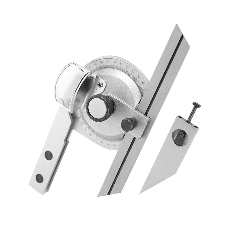 Mingzhe 360 Degree Steel Universal Bevel Protractor Angle Finder for Precise Measurement in Machining, Durable Carbon Steel Construction, Includes Magnifying Glass - Image 3