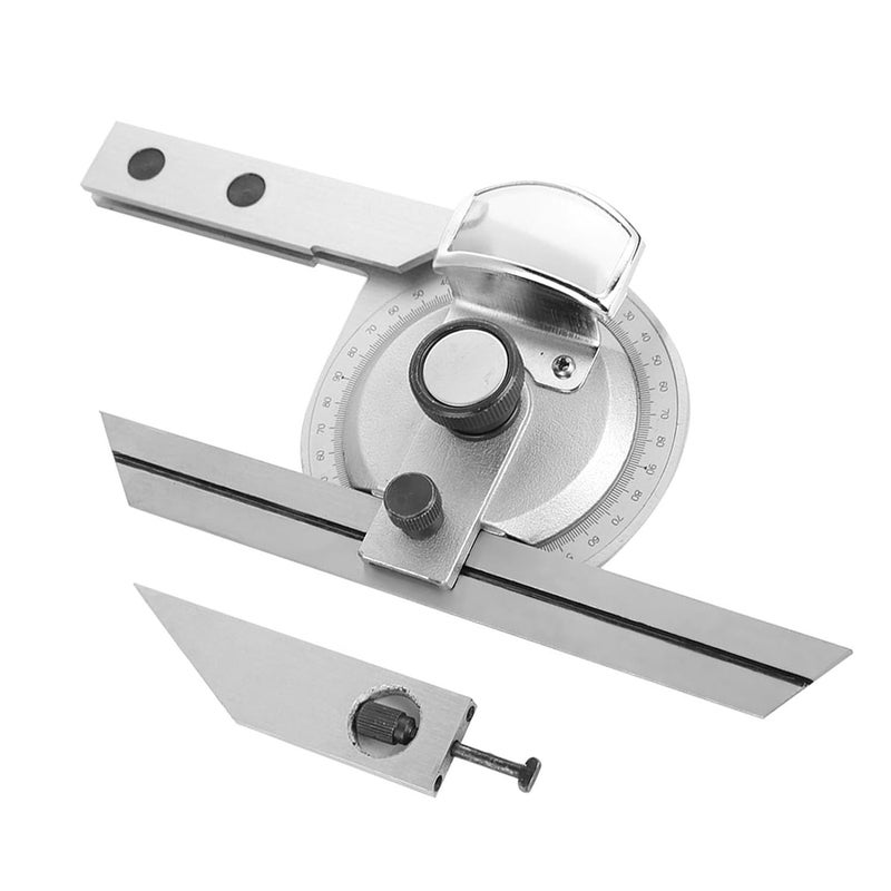 Mingzhe 360 Degree Steel Universal Bevel Protractor Angle Finder for Precise Measurement in Machining, Durable Carbon Steel Construction, Includes Magnifying Glass - Image 2