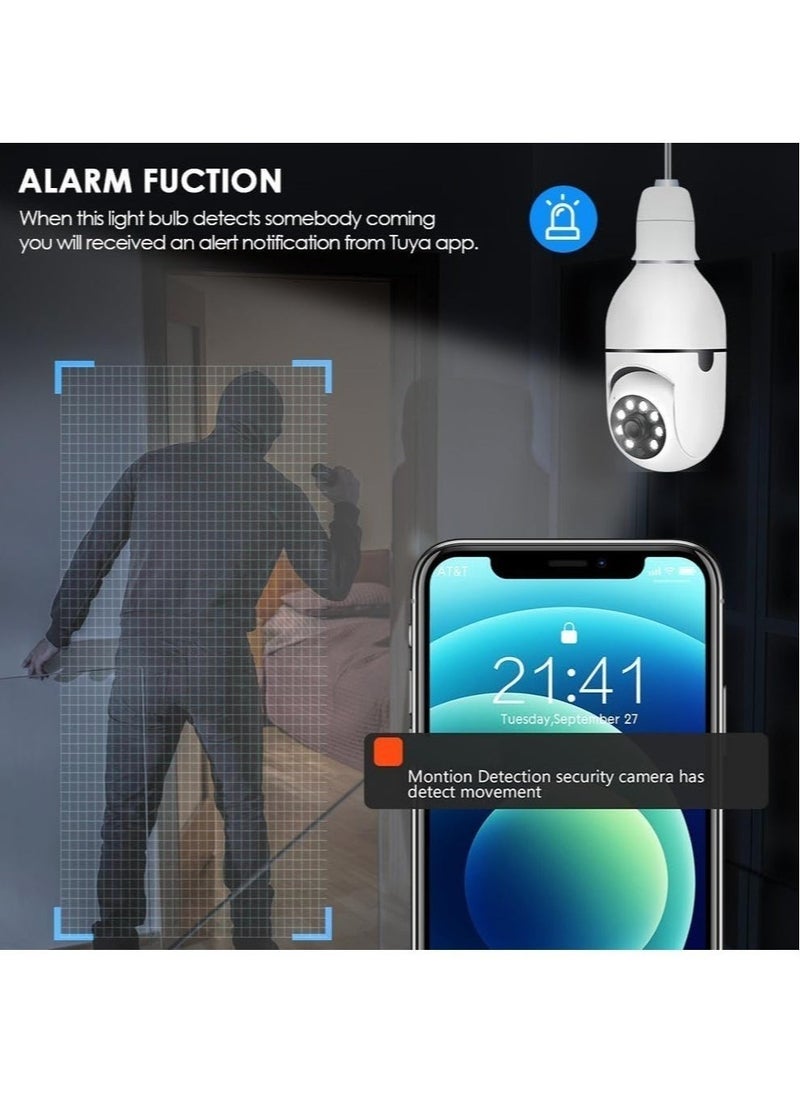 4Pack HD 1080P Wireless Light-Bulb Security Camera, Work with 2.4ghz&5ghz WiFi, Motion Auto Tracking, 2 Way Audio, Spotlight Night Vision, E27 Screw-in CCTV Camera (4pcs) - Image 5