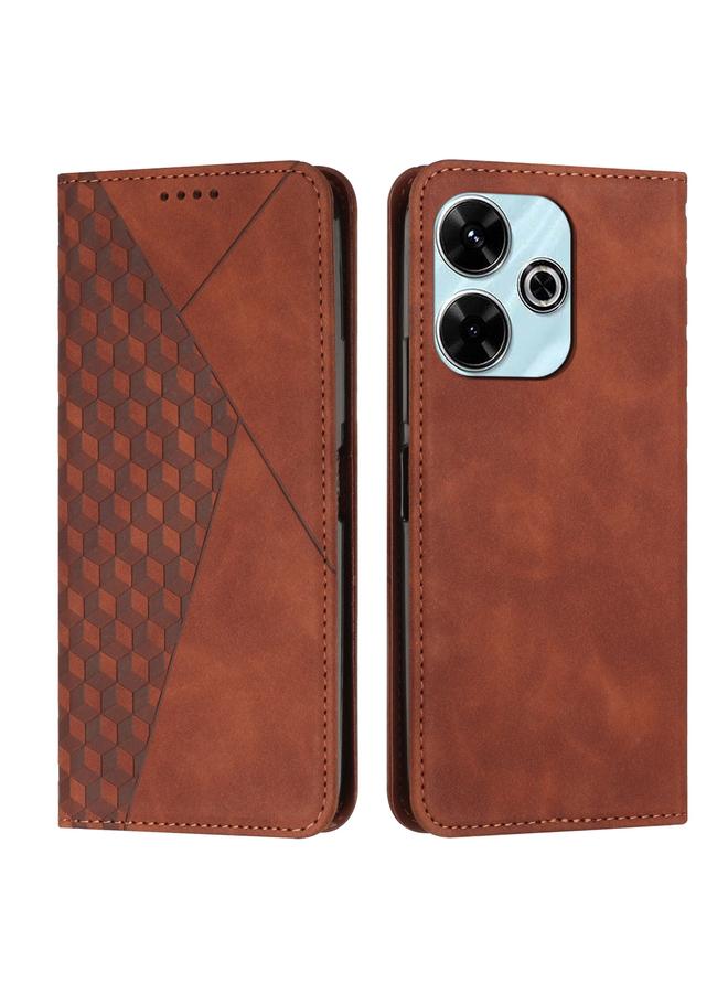 The Bros Case For Xiaomi Redmi 13 4G Diamond Splicing Skin Feel Magnetic Leather Phone Case