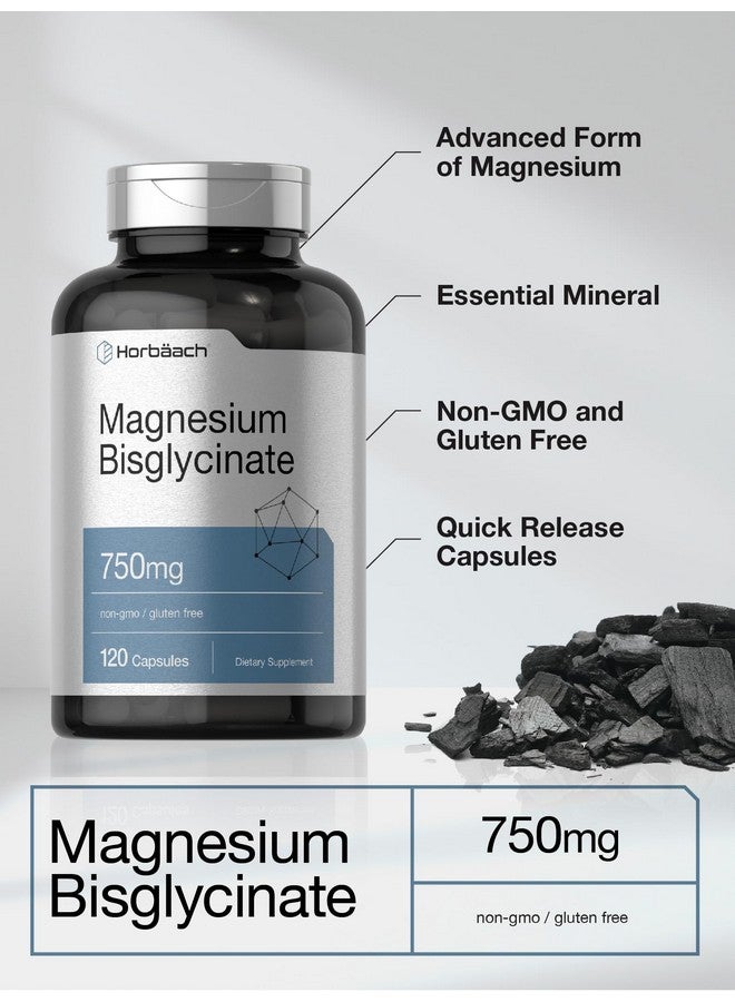 Horbäach Magnesium Bisglycinate | 120 Capsules | 750mg | Non-GMO and Gluten Free Supplement - Image 4