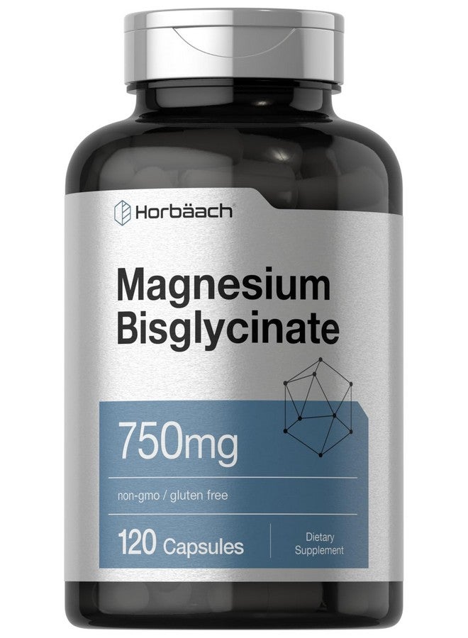 Horbäach Magnesium Bisglycinate | 120 Capsules | 750mg | Non-GMO and Gluten Free Supplement - Image 1