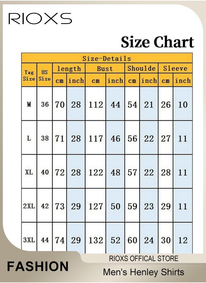 RIOXS - Men's Shirts, Button-Up Short Sleeve Top, Solid Color V-Neck Henley Shirts, Summer Loose Shirt, Casual Beach Shirts For Men, Comfy Mens Dress Shirts Tops For Hawaiian Office Or Daily Wear - Image 1