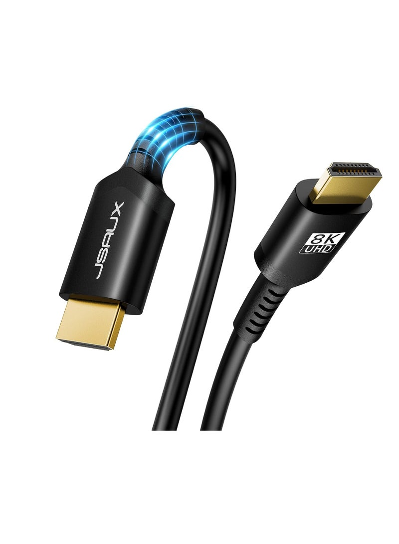 جيسوس كابل HDMI 8K طول 10 قدم سرعة 48 جيجا يدعم 4k عند 120 هرتز و8K 60 بتقنية HDR10+ اتش دي سي بي 2.2 و2.3 تي اس اكس ثري دولبي لـ PS4 برو PS5 وتلفزيون روكو وجهاز بروجيكتور وبلو راي 8K-أسود - Image 1