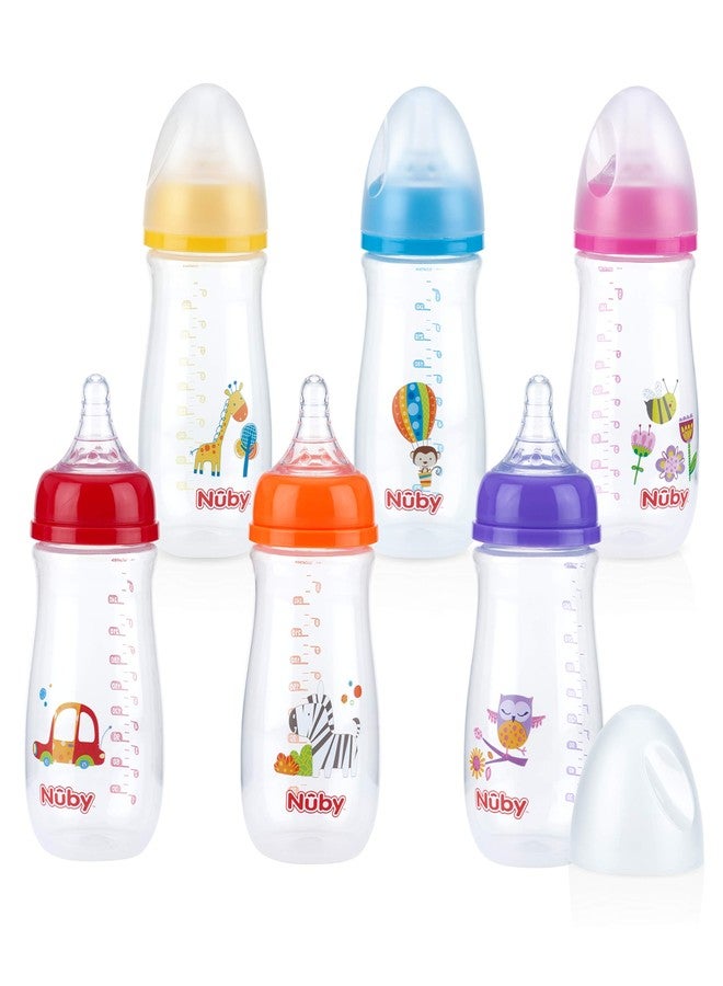 Nuby Wide Neck Bottle with Anti-Colic Air System, Colors/Prints May Vary, 1 Pack of 1 Bottle - Image 2