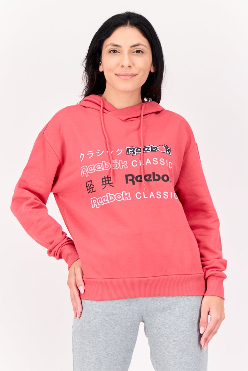 Reebok Women Sportswear Fit Long Sleeve Outdoor Hoodie, Red  - Image 1