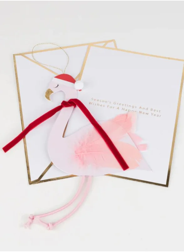 Meri Meri Jolly Flamingo Decoration Card