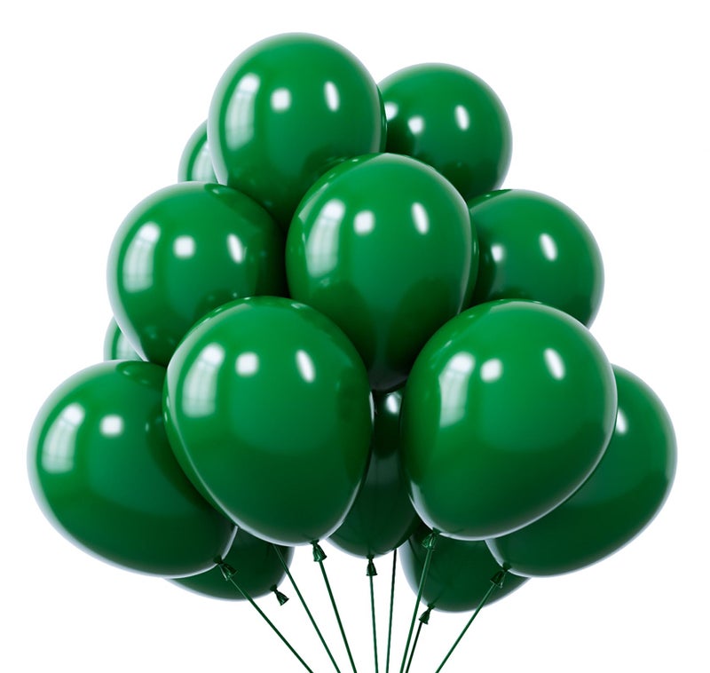 KBZVNAF Dark Green Latex Party Balloons 50 Pack 12 inch Green Helium Balloons for Baby Shower Birthday Summer Jungle Theme Party Decorations - Image 2