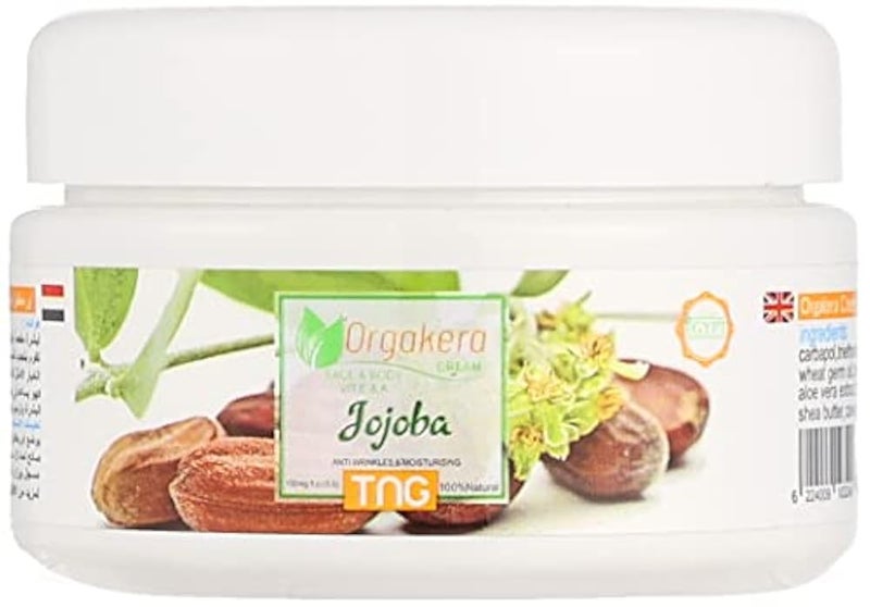 Orgakera cream face & body vit.e&a jojoba anti wrinkles&moisturising 100% natural -150mg - Image 1