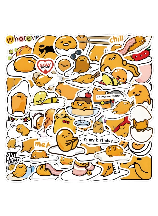 NIBEMINENT 60 Pcs Gudetama Deco Kit Waterproof Stickers, High Definition Printing Bright Colors, Suitable for Laptop Skateboard Luggage Water Bottle Guitar DIY - Image 2
