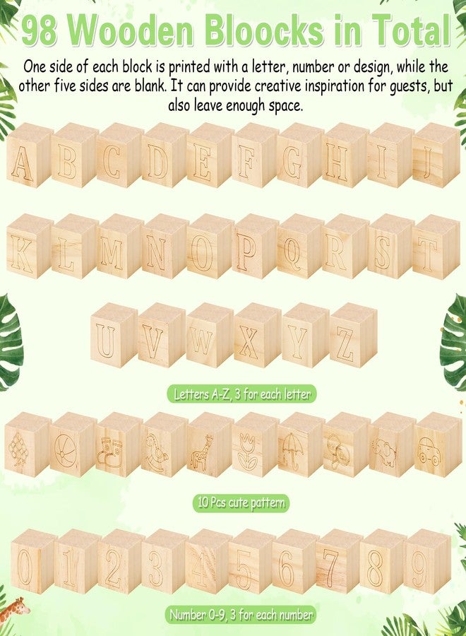 Marsui 136 Pcs Baby Shower Blocks to Decorate Game Kit Includes 98 Wooden Blocks, 36 Markers, 1 Game Sign, 1 Storage Box for Baby Shower Gender Reveal Activity Party Decorations(Animal) - Image 5