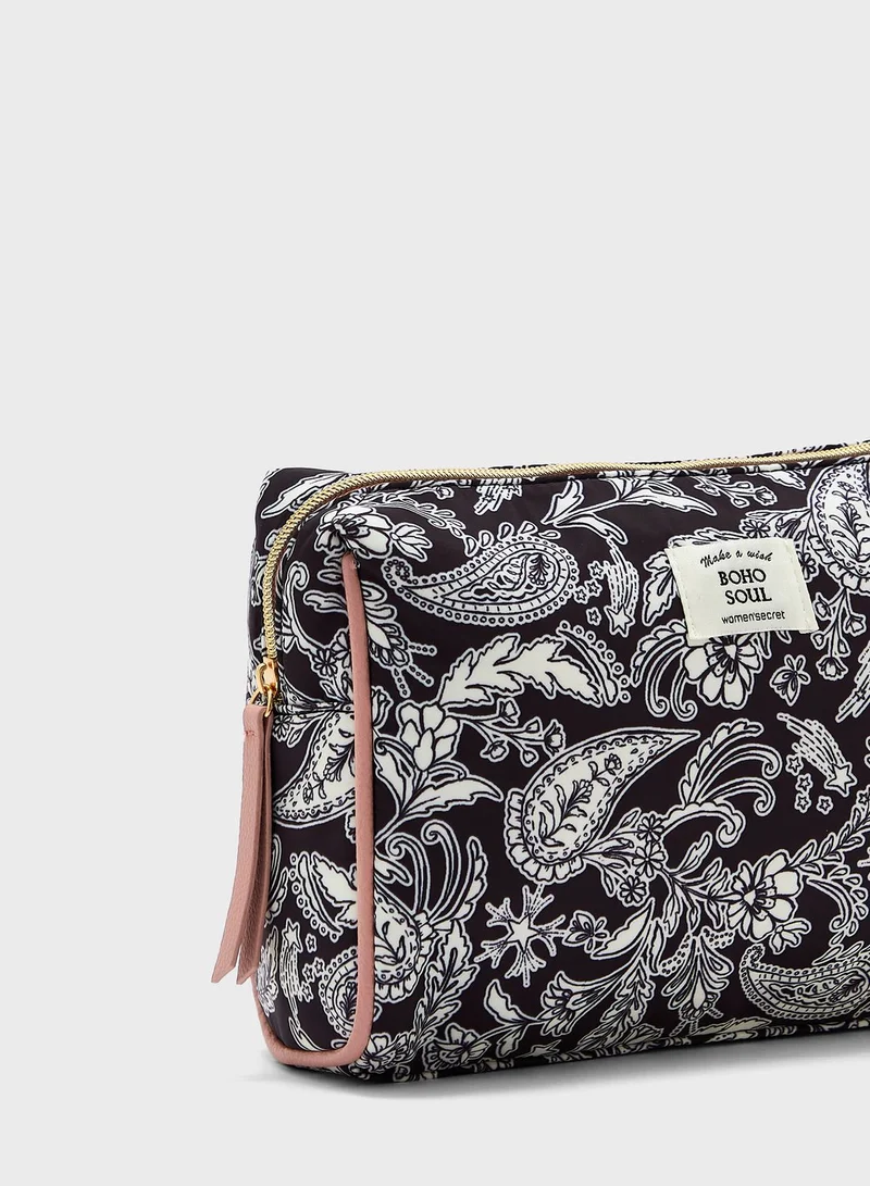 women'secret Zip Over Printed Cosmetic Bag